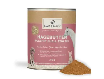 HAGEBUTTENSCHALEN Pulver 250g für Hunde, Katzen & Pferde