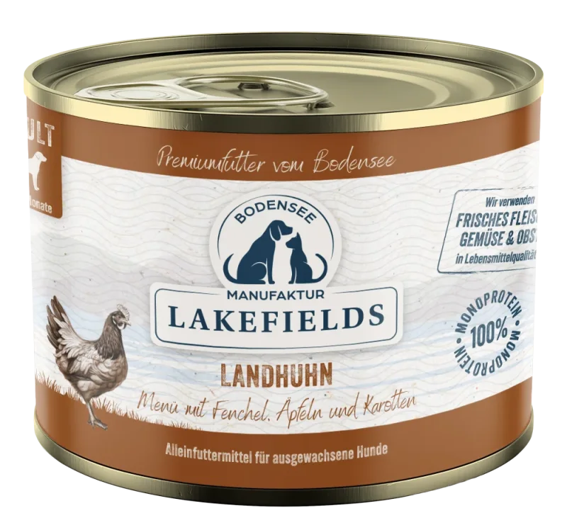 Nassfutter-Menü Huhn Landhuhn mit Fenchel, Äpfeln und Kartoffeln