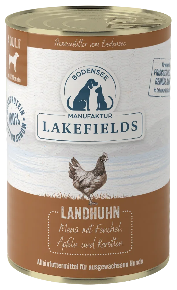 Nassfutter-Menü Huhn Landhuhn mit Fenchel, Äpfeln und Kartoffeln