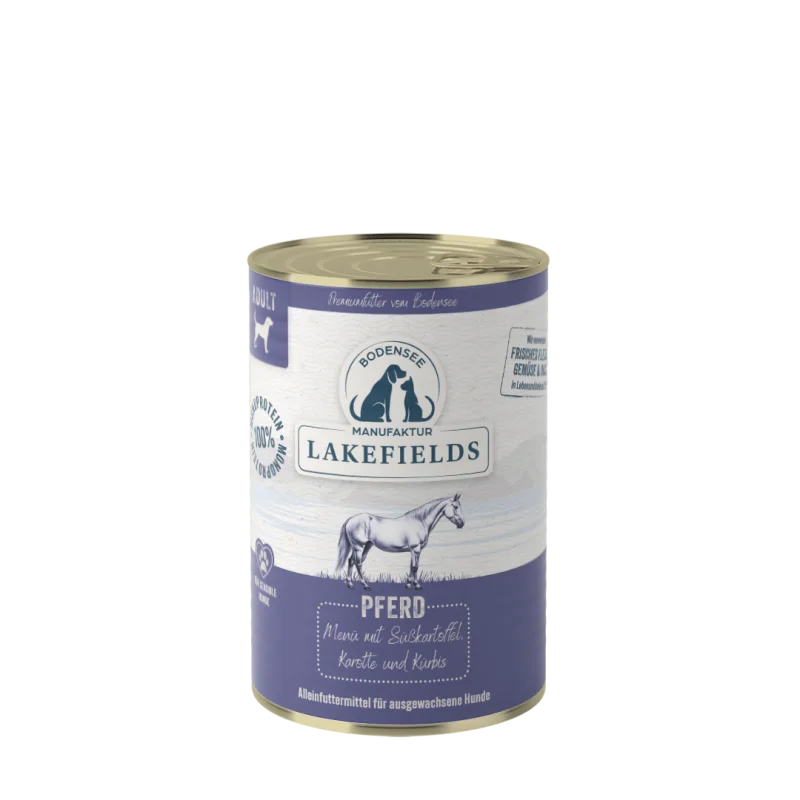 Nassfutter-Menü Pferd Pferd mit Süßkartoffeln, Karotte und Kürbis