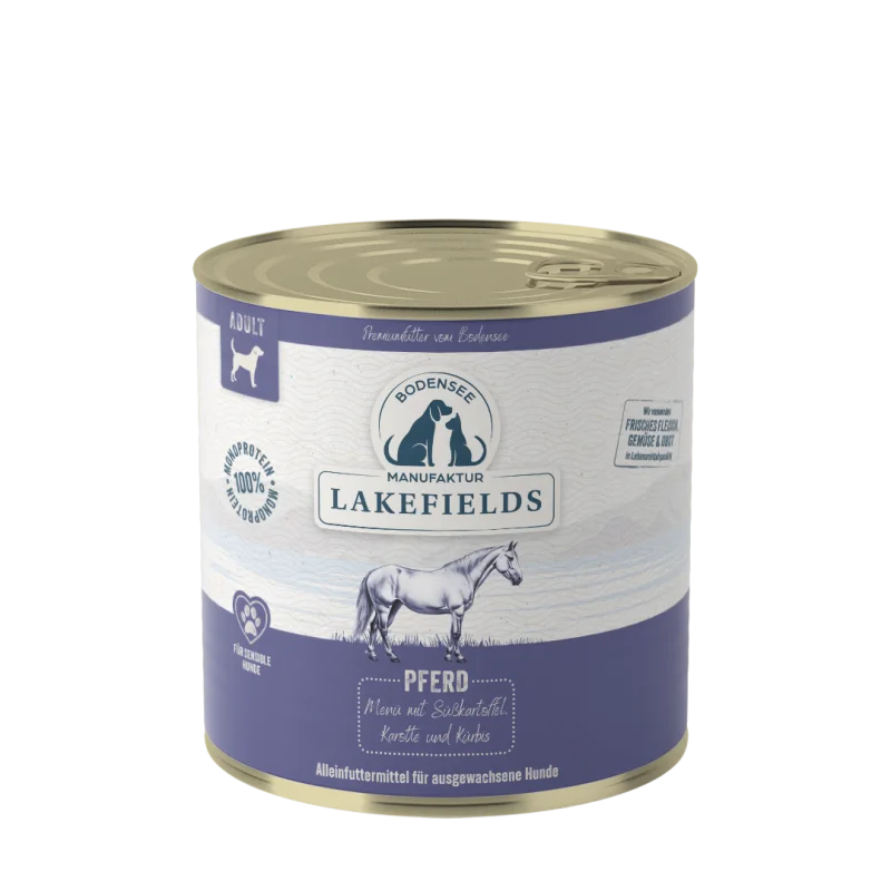 Nassfutter-Menü Pferd Pferd mit Süßkartoffeln, Karotte und Kürbis