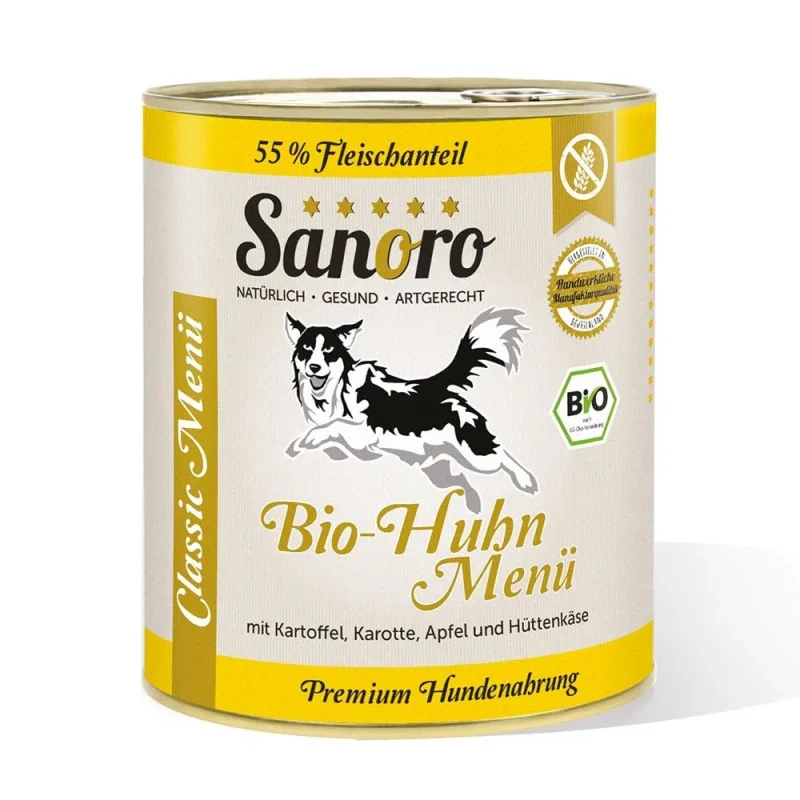 Classic Menü Bio-Huhn mit 55 % Fleischanteil, Bio-Kartoffel und Bio-Karotte