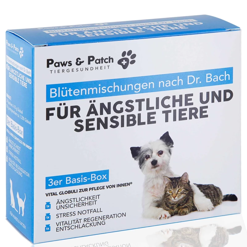 Blütenmischung nach Dr. Bach 3er Basis-Box für ÄNGSTLICHE & SENSIBLE TIERE