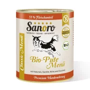Classic Menü von der Bio-Pute mit 55 % Fleischanteil, Bio-Naturreis und Bio-Karotte