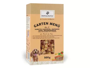 GARTEN MENÜ Nr. 3 für Hunde 500g - Karotte, Kartoffel, Pastinake, Apfel, Brunnenkresse