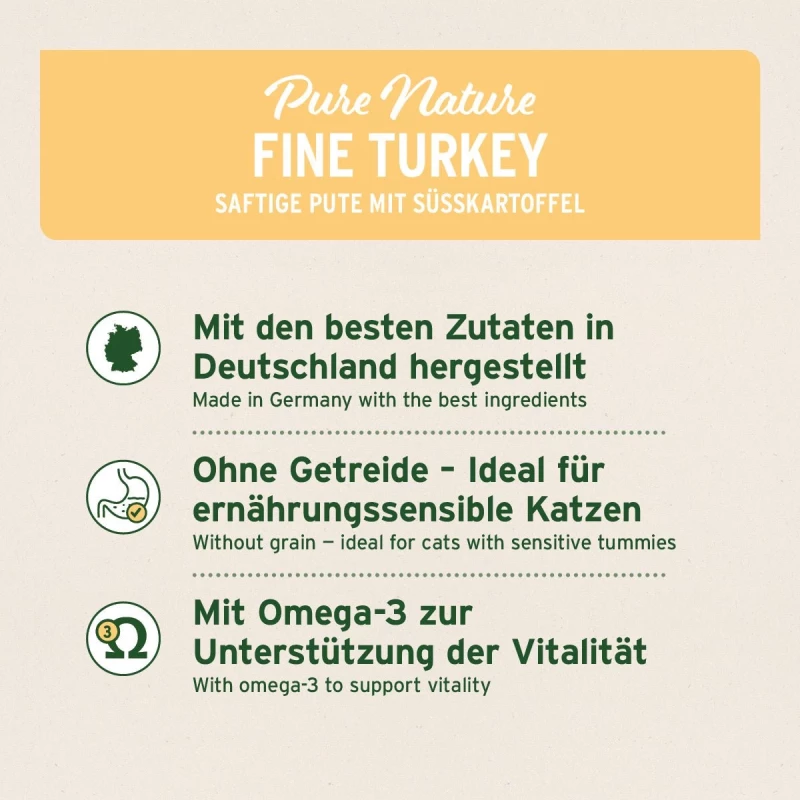 Nassfutter Fine Turkey – Saftige Pute mit Süßkartoffel