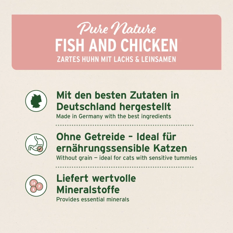 Nassfutter Fish & Chicken – Frischer Lachs mit feinem Hühnchen