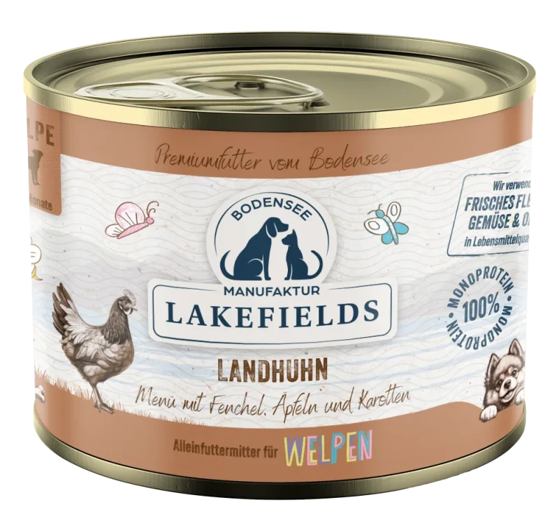 Nassfutter-Menü Huhn Landhuhn mit Fenchel, Äpfeln und Kartoffeln