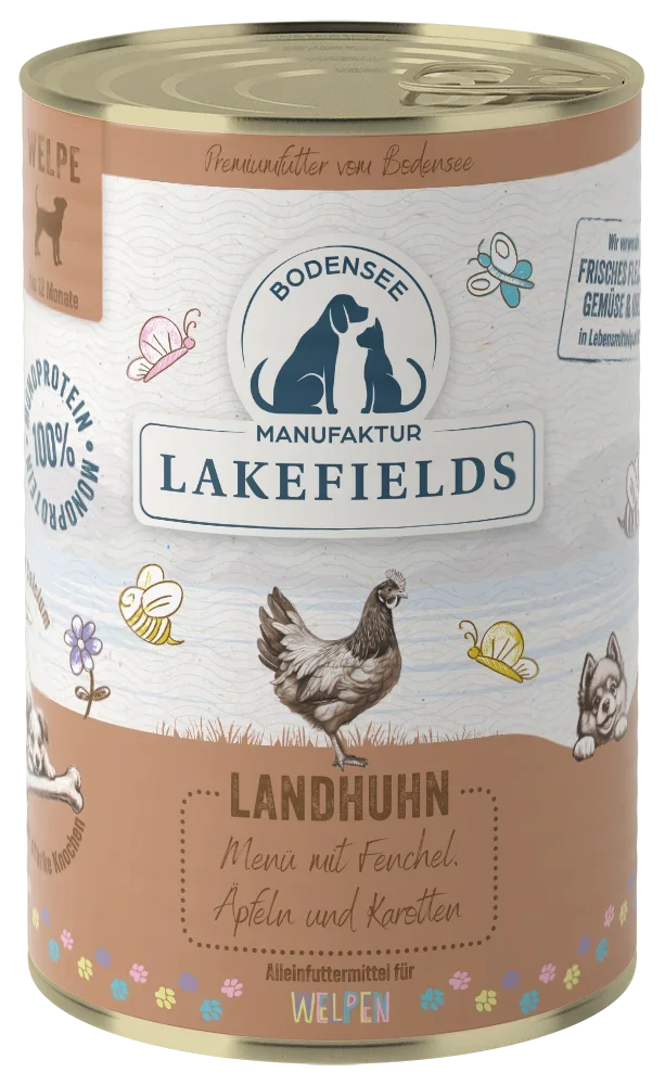 Nassfutter-Menü Huhn Landhuhn mit Fenchel, Äpfeln und Kartoffeln