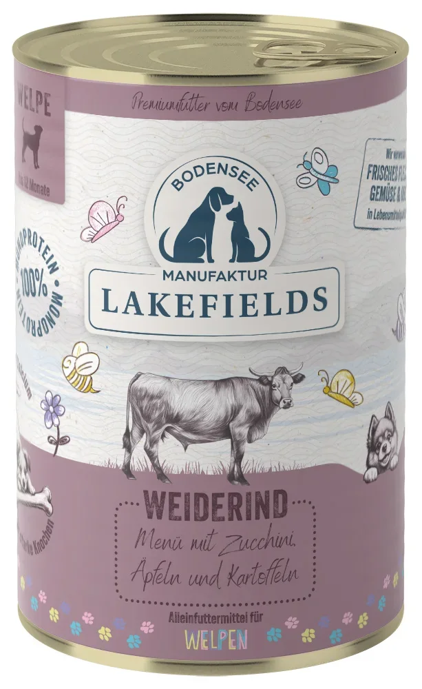 Nassfutter-Menü Rind Weiderind mit Karotten, Äpfeln und Kartoffeln