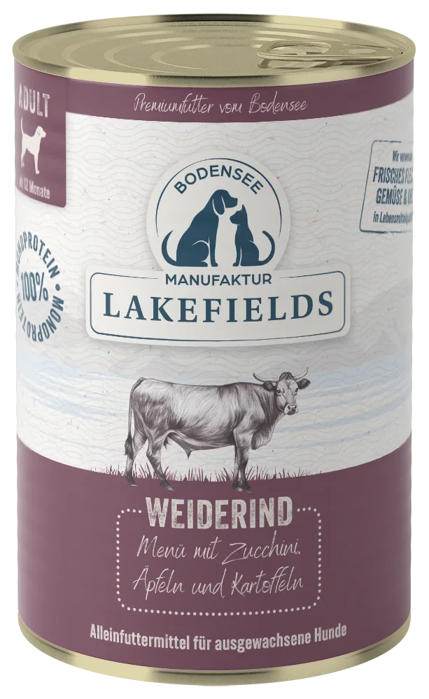 Nassfutter-Menü Rind  Weiderind mit Zucchini, Äpfeln und Karotten