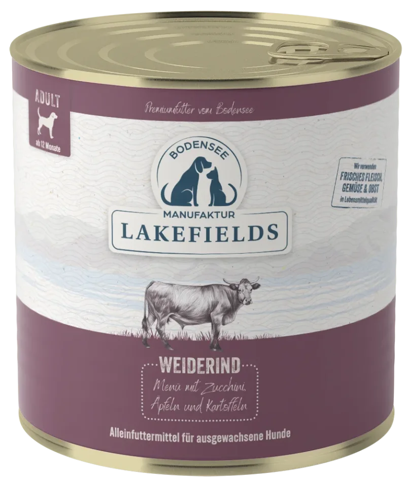 Nassfutter-Menü Rind  Weiderind mit Zucchini, Äpfeln und Karotten